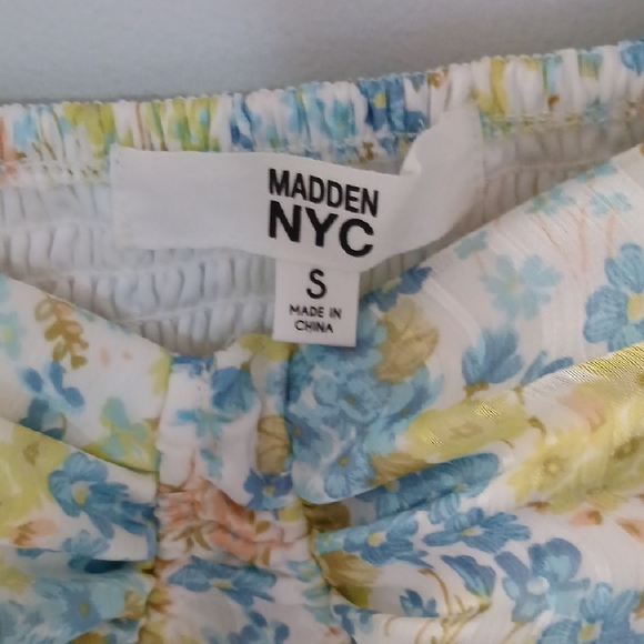 NYC Floral Blouse with Blue, Yellow, and Cream - Picture 2 of 8